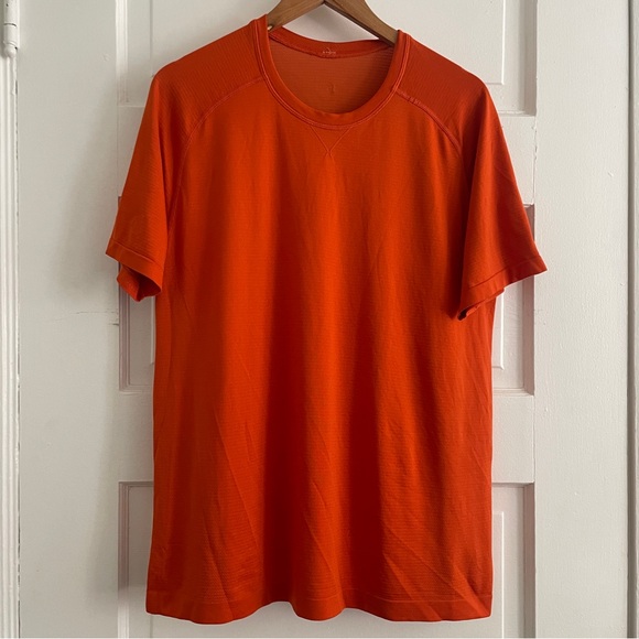 Lululemon Orange Metal Vent Tech Short Sleeve Shirt - Picture 1 of 7